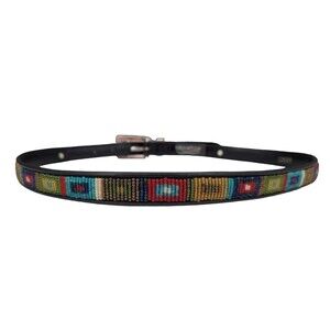 Vintage Brighton Beaded Skinny Belt  Q3501 Size Medium/30